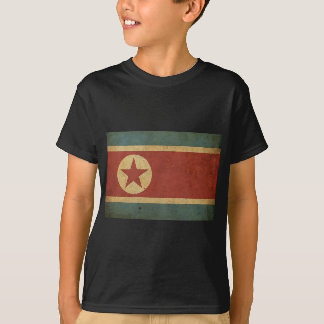Vintage Nordkorea-Flagge T-Shirt (Vorderseite)