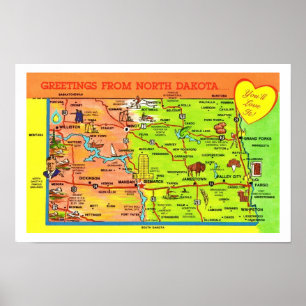Vintage Nordseite Dakota Poster