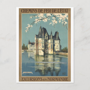 Vintage Normandie Frankreich Eisenbahnen Postkarte