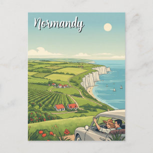 Vintage Normandie Frankreich Reisen Postkarte