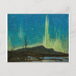 Vintage Northern Lights Scene by Tom Thomson Postkarte