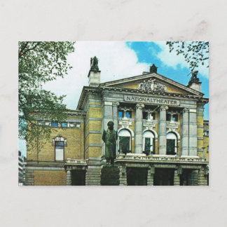 Vintage Norwegen, Oslo, Nationaltheater Postkarte