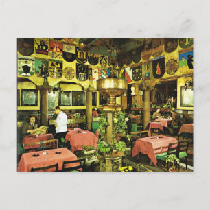 Vintage Norwegen, Oslo, traditionelles Restaurant Postkarte