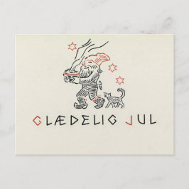Vintage Norwegische Weihnachtskarte Glaedelig Jul Postkarte