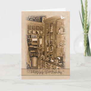 Vintage, Nostalgie, Carte d'anniversaire rétro - V