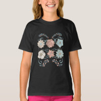 Vintage Not leidende Blume in Rosa und Blau