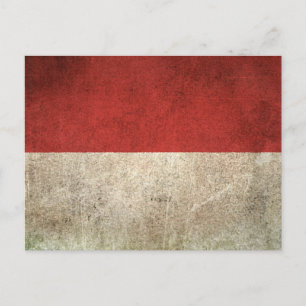 Vintage Not leidende Flagge Indonesiens Postkarte