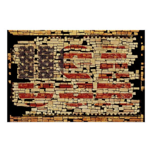 Vintage Not leidende US-Buchstaben und amerikanisc Poster