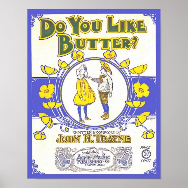 Vintage Noten mögen Sie Butter? Cover-Kopie Poster (Vorne)
