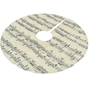 Vintage Noten Polyester Weihnachtsbaumdecke