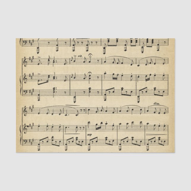 Vintage Noten Seidenpapier (Vorderseite)