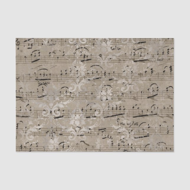 Vintage Noten Seidenpapier (Vorderseite)
