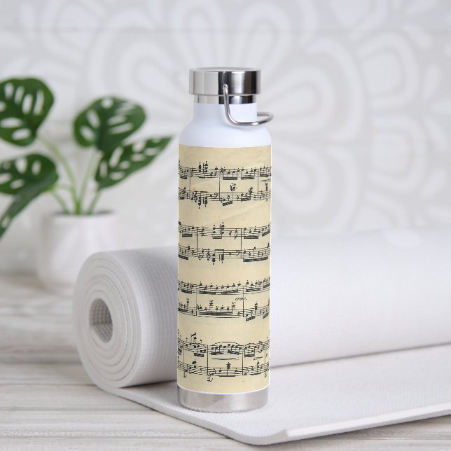 Vintage Noten Trinkflasche (Yoga)