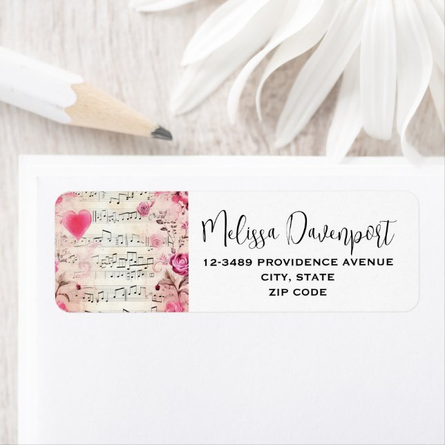 Vintage Noten und Rose (Insitu)