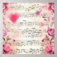 Vintage Noten und Rose