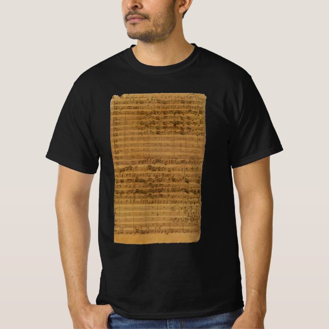 Vintage Noten von Johann Sebastian Bach T-Shirt (Vorderseite)