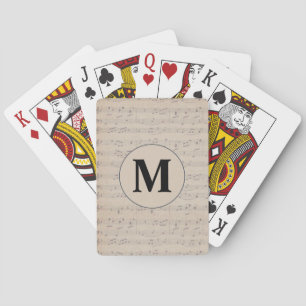 Vintage Notenblatt-Monogramm Spielkarten