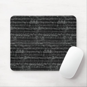 Vintage Notenblatt Musik schwarz weiß   Mousepad