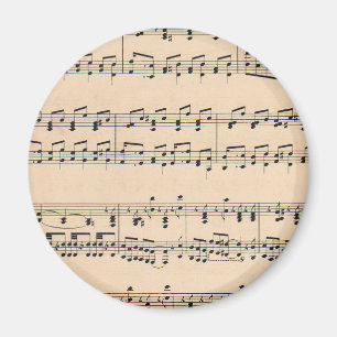 Vintage Notenblatt-Noten Magnet