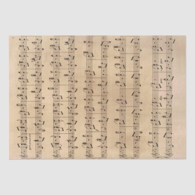 Vintage Notenblätter - Entpackung Seidenpapier (Vorderseite)