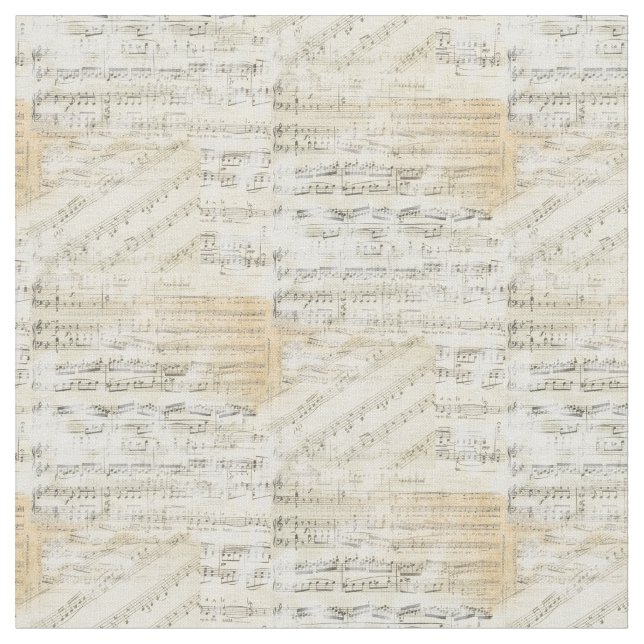 Vintage Notenmusik Stoff (Nahaufnahme)