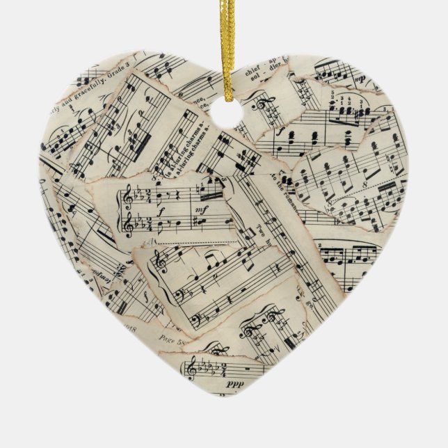 Vintage Notenpapiersammlung Keramik Ornament (Vorne)