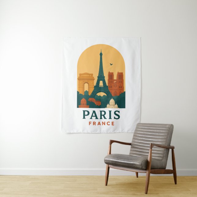 Vintage Notre Dame Tapestry - Paris Cathedral Wall Wandteppich (Beispiel)