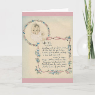 Vintage Nouveau bébé Carte de voeux de Dieu