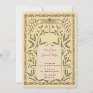Vintage-Nouveau-Libellen-Hochzeitseinladungen Einladung