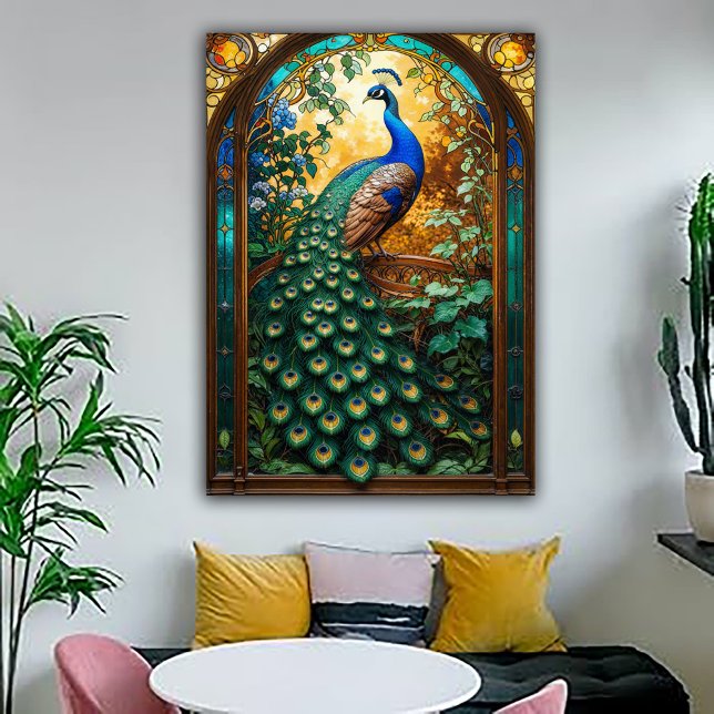 Vintage Nouveau Revival Peacock Window Poster (Von Creator hochgeladen)