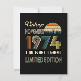 Vintage November 1974 Was ich will Limited Edition Einladung