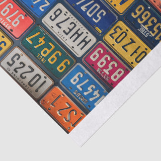 Vintage Nummernschild Seidenpapier