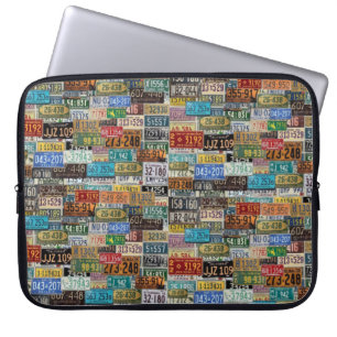 Vintage Nummernschilder Laptopschutzhülle