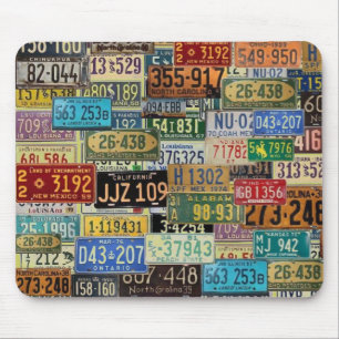 Vintage Nummernschilder Mousepad
