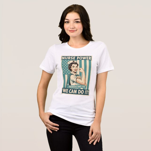 Vintage Nurse Poster T-Shirt Tri-Blend Shirt (Vorderseite voll)