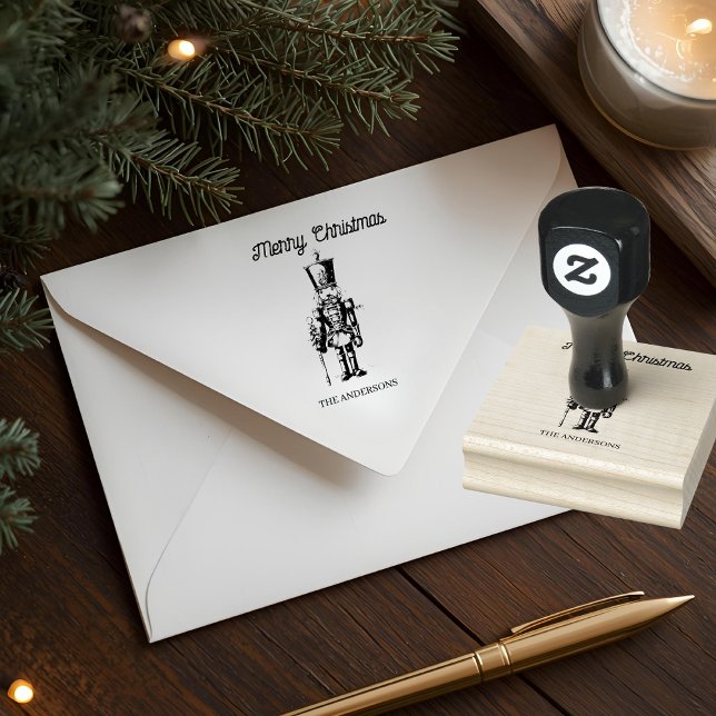 Vintage Nussknacker Frohe Weihnachten Gummistempel (Von Creator hochgeladen)