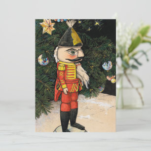 Vintage Nussknacker unter dem Weihnachtsbaum Einladung