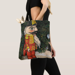 Vintage Nussknacker unter dem Weihnachtsbaum Tasche
