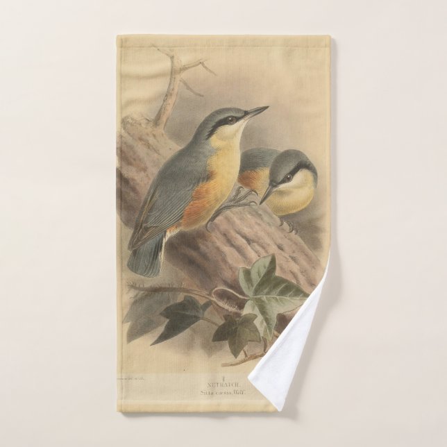 Vintage NuthatchIllustration Handtuch (Handtuch)
