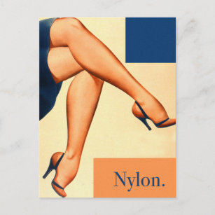 Vintage Nylon-Strumpf Postkarte