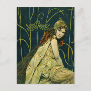 Vintage Nymphe Postkarte