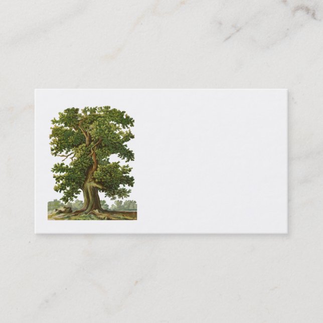 Vintage Oak Tree Business Card Visitenkarte (Vorderseite)