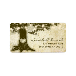 Vintage Oak Tree String Lights Hochzeit Adressaufkleber
