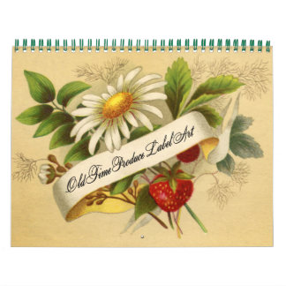 Vintage Obst- und Gemüsekennzeichnungen Kalender