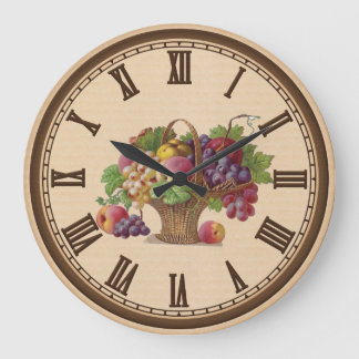 Vintage Obstkorbwandtür Große Wanduhr