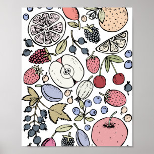 Vintage Obstthema, vintage Poster
