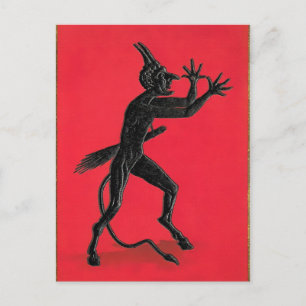 Vintage obszöner Krampus Postkarte