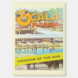 Vintage Ocala-, Florida-Boote und Lächelnde Sonne Magnet