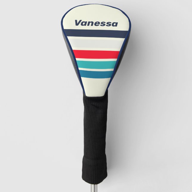 Vintage Ocean Across Striping with Name Golf Headcover (Vorderseite)
