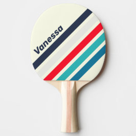 Vintage Ocean Angled Striping with Name Tischtennis Schläger
